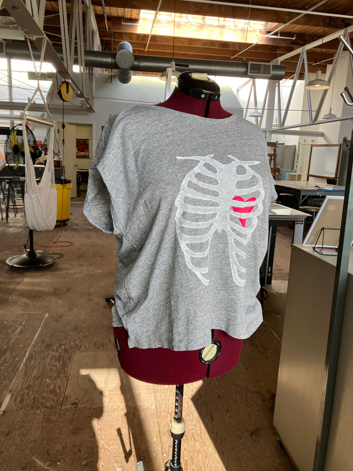 X-Ray Heart batwing style T-shirt, heather grey, J Crew size women’s XL